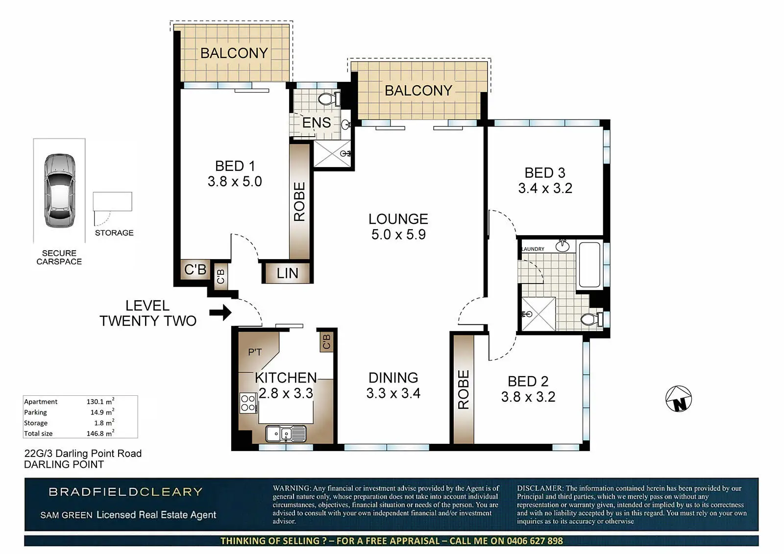 22G/3-17 Darling Point Road, Darling Point Sold by Bradfield Badgerfox - image 1