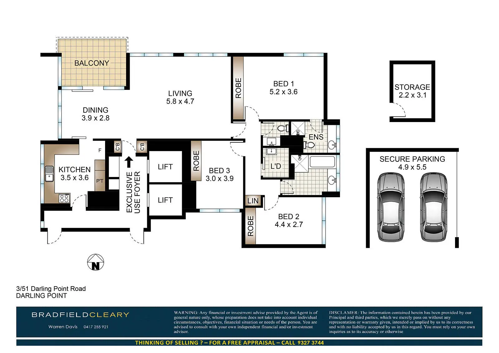 3/51 Darling Point Road, Darling Point Sold by Bradfield Badgerfox - image 1