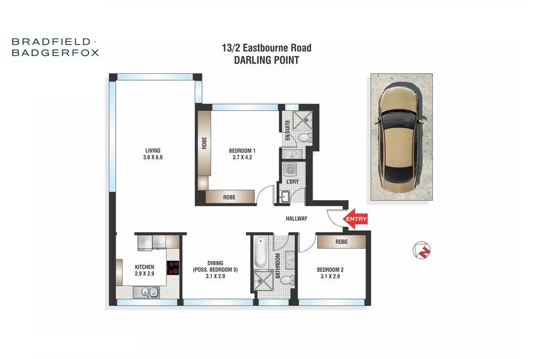 13/2 Eastbourne Road, Darling Point Leased by Bradfield Badgerfox - image 1